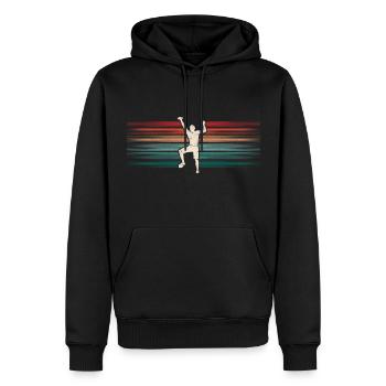 Kletterer Klettern Vintage Climbing Bouldern - Männer Premium Bio Hoodie - Schwarz - Vorne - Nico (187cm)