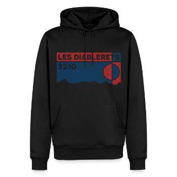 Les Diablerets - Men’s Premium Organic Hoodie - black - Front - Nico (187cm)
