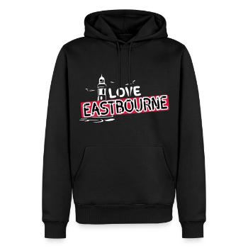 Love Eastbourne Leuchtturm - Männer Premium Bio Hoodie - Schwarz - Vorne - Nico (187cm)
