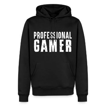 Joueur professionnel - Sweat à capuche Premium bio Homme - noir - Devant - Nico (187cm)