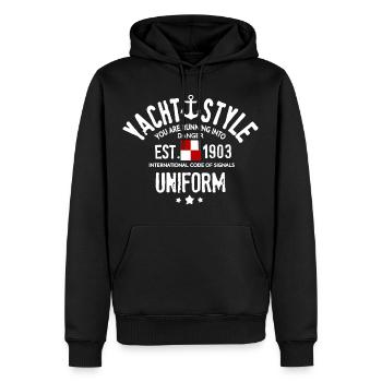 Yacht-Stil Sie geraten in Gefahr - Männer Premium Bio Hoodie - Schwarz - Vorne - Nico (187cm)