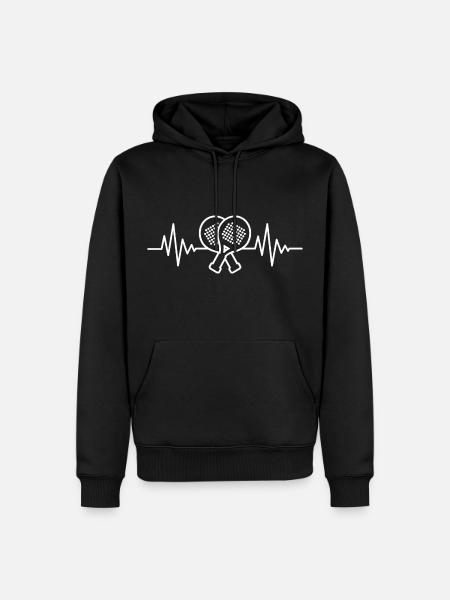 Padel Player Heart Line Men's Padel Tennis Padel - Men’s Premium Organic Hoodie - black