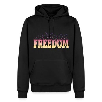 Liberté Paix Justice Tolérance Amour - Sweat à capuche Premium bio Homme - noir - Devant - Nico (187cm)