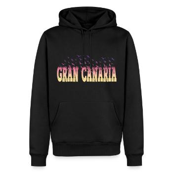 Gran Canaria Palmiers Été Soleil Plage Mer - Sweat à capuche Premium bio Homme - noir - Devant - Nico (187cm)