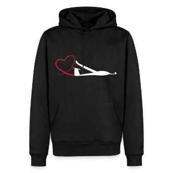 Glider love glide pilot plane - Men’s Premium Organic Hoodie - black - Front - Nico (187cm)