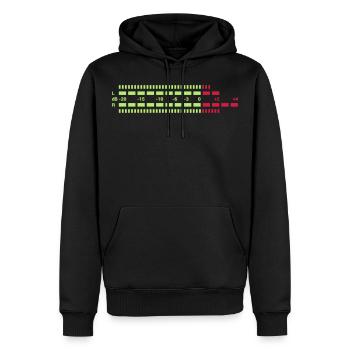 Equalizer dreifarbig EQ Musik Anlage Techno Club S - Men’s Premium Organic Hoodie - black - Front - Nico (187cm)