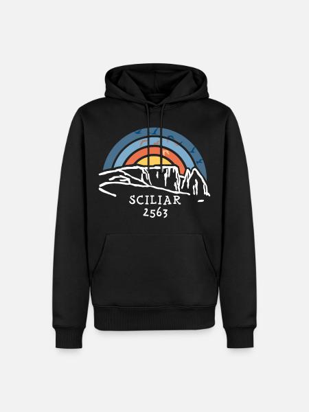 Sciliar Sciliar Catinaccio Randonnée Dolomites - Sweat à capuche Premium bio Homme - noir