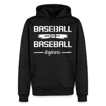Baseball Un Jour Baseball Toujours Sport Humour - Sweat à capuche Premium bio Homme - noir - Devant - Nico (187cm)