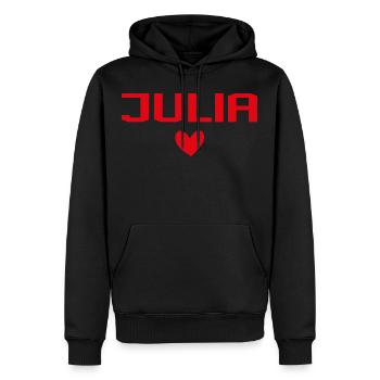 Julia Cœur - Sweat à capuche Premium bio Homme - noir - Devant - Nico (187cm)
