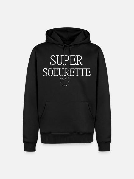 SUPER SOEURETTE COEUR - Sweat à capuche Premium bio Homme - noir