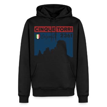 Cinque Torri Randonnée Cinq Tours Dolomites - Sweat à capuche Premium bio Homme - noir - Devant - Nico (187cm)