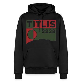 Titlis Finisher Höhe Wandern Wanderung Engelberg - Männer Premium Bio Hoodie - Schwarz - Vorne - Nico (187cm)