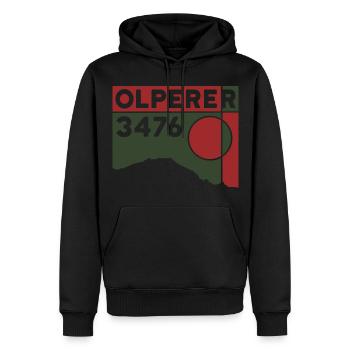 Olperer Tirol Nordgrat Überschreitung Wanderung - Männer Premium Bio Hoodie - Schwarz - Vorne - Nico (187cm)