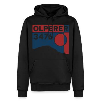 Olperer Wandern Zillertal Normalweg Nordgrat Tour - Männer Premium Bio Hoodie - Schwarz - Vorne - Nico (187cm)