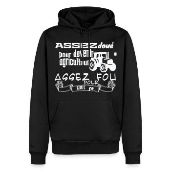 ASSEZ DOUE POUR DEVENIR AGRICULTEUR - Sweat à capuche Premium bio Homme - noir - Devant - Nico (187cm)