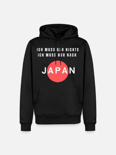 Ich muss gar nichts. Ich muss nur nach Japan.Reise - Männer Premium Bio Hoodie - Schwarz