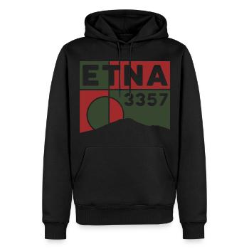 Etna Ätna Mongibello Vulkan Berg Sizilien Andenken - Männer Premium Bio Hoodie - Schwarz - Vorne - Nico (187cm)