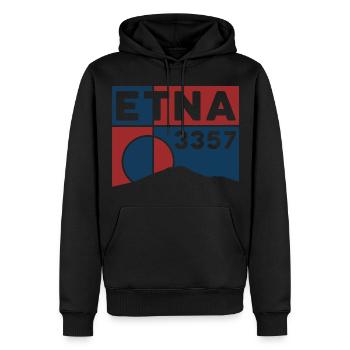 Etna Ätna Mongibello Vulkan Berg Sizilien Andenken - Männer Premium Bio Hoodie - Schwarz - Vorne - Nico (187cm)