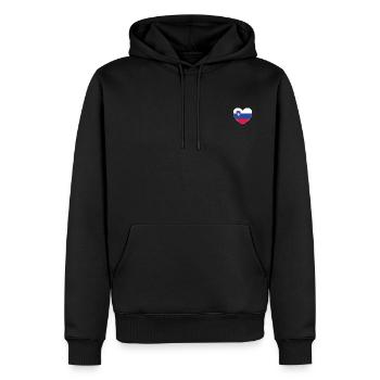 Slowenien Flagge Herz - Männer Premium Bio Hoodie - Schwarz - Vorne - Nico (187cm)