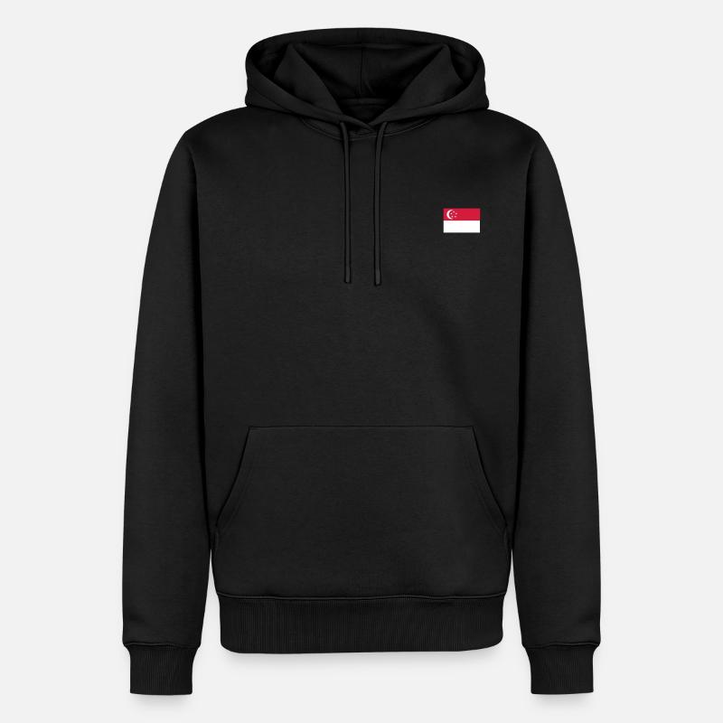 Drapeau de Singapour - Sweat à capuche Premium bio Homme - noir