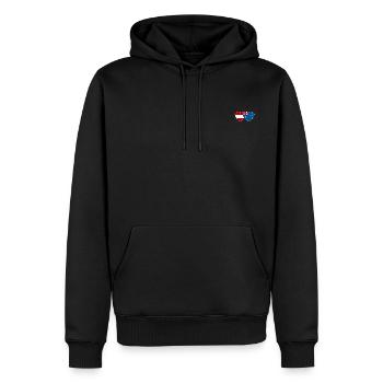 Autriche Australie Drapeau Coeur - Sweat à capuche Premium bio Homme - noir - Devant - Nico (187cm)
