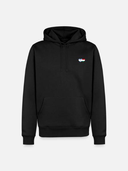 Argentina Hungary Flag Heart - Men’s Premium Organic Hoodie - black
