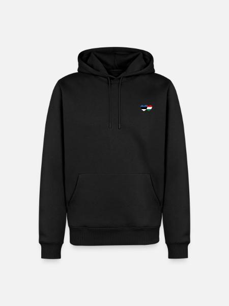 Estland Ungarn Flagge Herz - Männer Premium Bio Hoodie - Schwarz