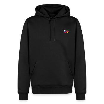 Slowenien Deutschland Flagge Herz - Männer Premium Bio Hoodie - Schwarz - Vorne - Nico (187cm)
