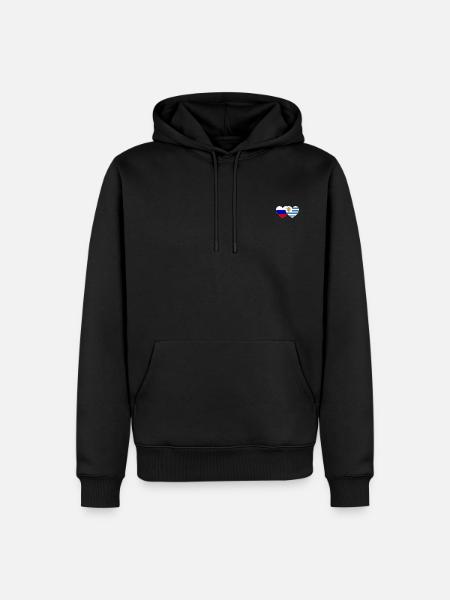 Russie Uruguay Flag Heart - Sweat à capuche Premium bio Homme - noir