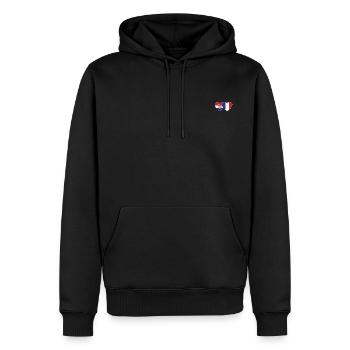 Croatie France Flag Coeur - Sweat à capuche Premium bio Homme - noir - Devant - Nico (187cm)