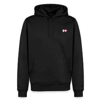 Italien Dänemark Flagge Herz - Männer Premium Bio Hoodie - Schwarz - Vorne - Nico (187cm)
