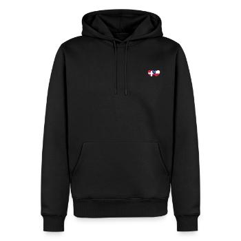 Dänemark Chile Flagge Herz - Männer Premium Bio Hoodie - Schwarz - Vorne - Nico (187cm)