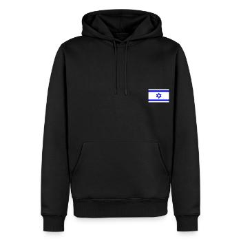 Israël - Sweat à capuche Premium bio Homme - noir - Devant - Nico (187cm)