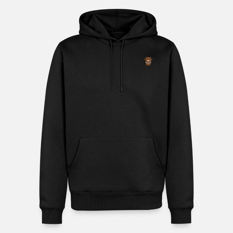 Büffel Kuh Bauernhof - Männer Premium Bio Hoodie - Schwarz