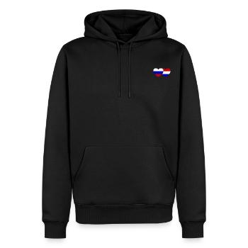 Russie Drapeau Hollande Coeur - Sweat à capuche Premium bio Homme - noir - Devant - Nico (187cm)