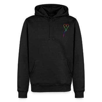 Stolzes Herz - Männer Premium Bio Hoodie - Schwarz - Vorne - Nico (187cm)