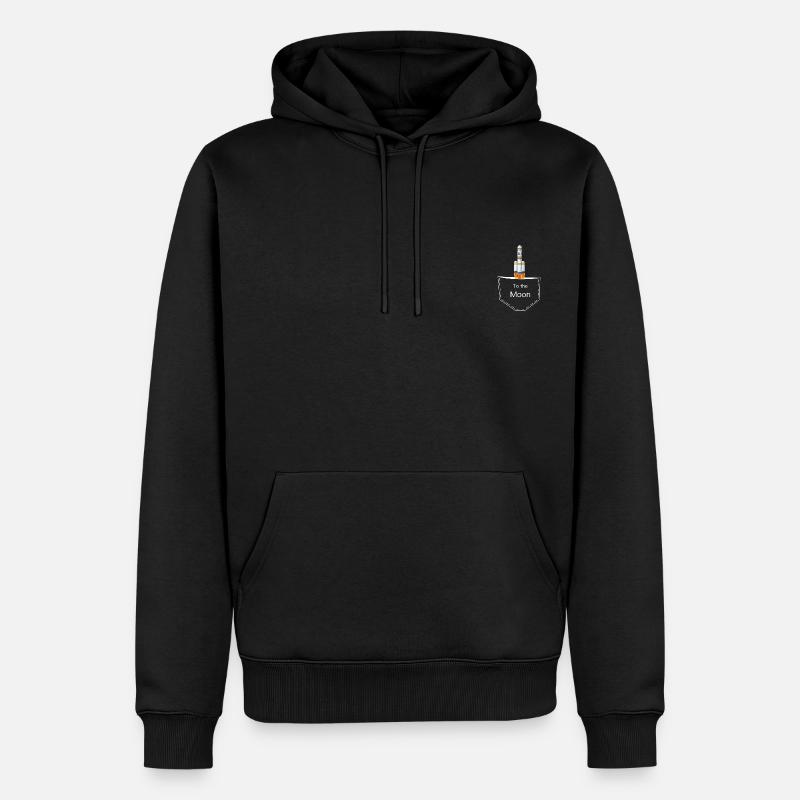 To the Moon - Männer Premium Bio Hoodie - Schwarz