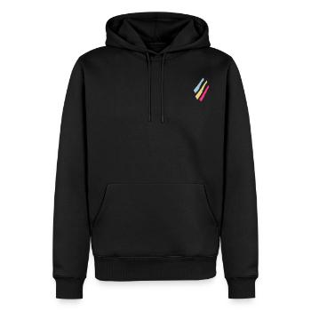 Streifen Farben VEKTOR - Männer Premium Bio Hoodie - Schwarz - Vorne - Nico (187cm)