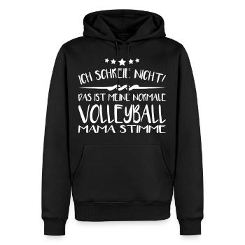 Ich schreie nicht Volleyball - Männer Premium Bio Hoodie - Schwarz - Vorne - Nico (187cm)