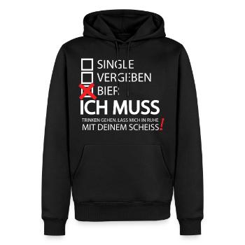 Single Vergeben Bier Trinker Geschenk T Shirt - Männer Premium Bio Hoodie - Schwarz - Vorne - Nico (187cm)