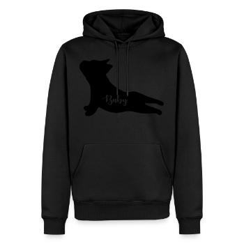 Cadeaux de chiot de bouledogue de silhouette de bébé pour des bébés. - Sweat à capuche Premium bio Homme - noir - Devant - Nico (187cm)