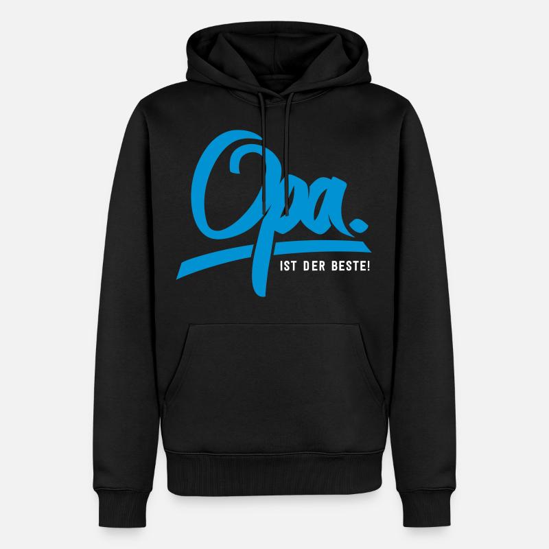 Opa ist der Beste - Männer Premium Bio Hoodie - Schwarz