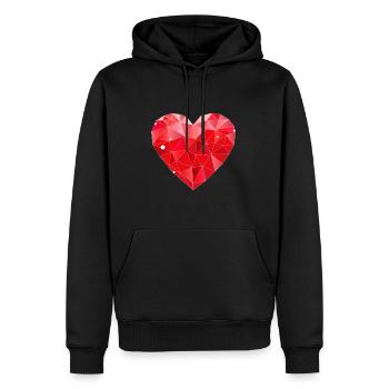 cœur - Sweat à capuche Premium bio Homme - noir - Devant - Nico (187cm)