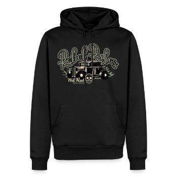Hot rod - Sweat à capuche Premium bio Homme - noir - Devant - Nico (187cm)