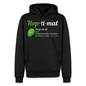 HOPTIMAL. Definition of craft beer. Beer lovers. - Men’s Premium Organic Hoodie - black - Front - Nico (187cm)