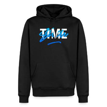 It's Show Time Bleu Graffiti Basketball - Sweat à capuche Premium bio Homme - noir - Devant - Nico (187cm)