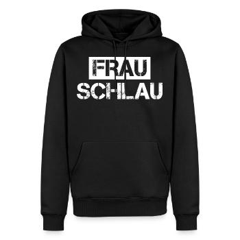 Frau Schlau Damen Frauen Klug Intelligent Geschenk - Männer Premium Bio Hoodie - Schwarz - Vorne - Nico (187cm)