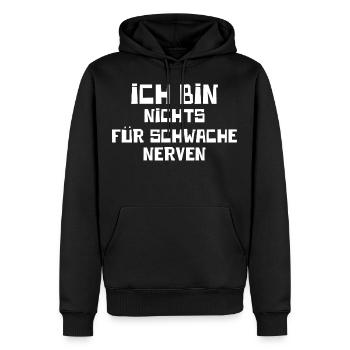 I am not for the faint hearted naughty gift - Men’s Premium Organic Hoodie - black - Front - Nico (187cm)