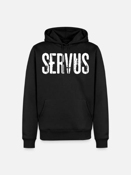 Servus Moin Hallo Begrüßung Lustige Fun Geschenk - Männer Premium Bio Hoodie - Schwarz