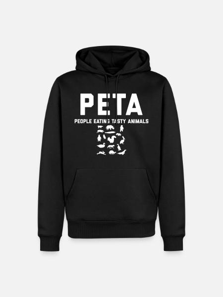 PETA personnes mangeant des animaux savoureux - Sweat à capuche Premium bio Homme - noir